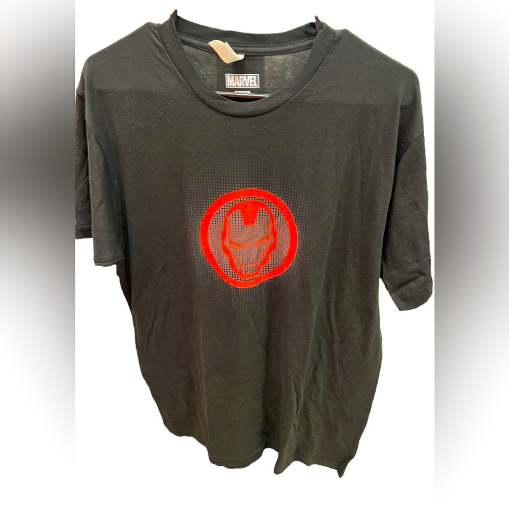 Marvel Black Tee with Red Iron Man Logo